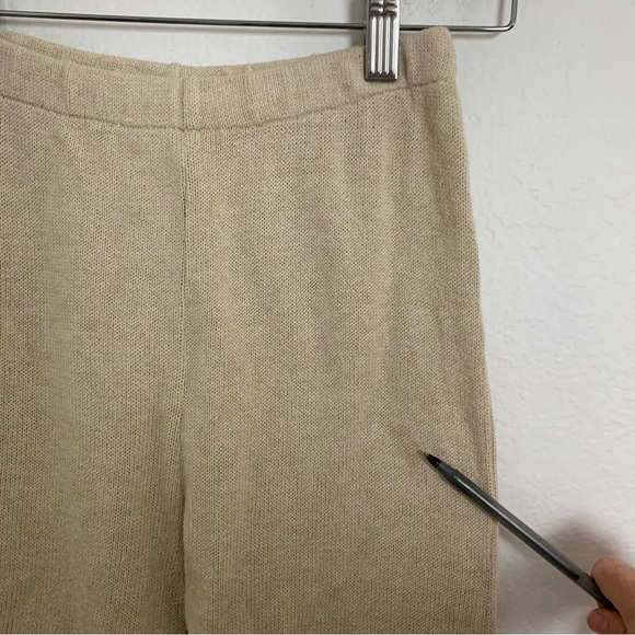 Indigo Luna Flare Leg 100% Organic Cotton Textured Pants Beige Womens XS Coastal - Picture 15 of 17